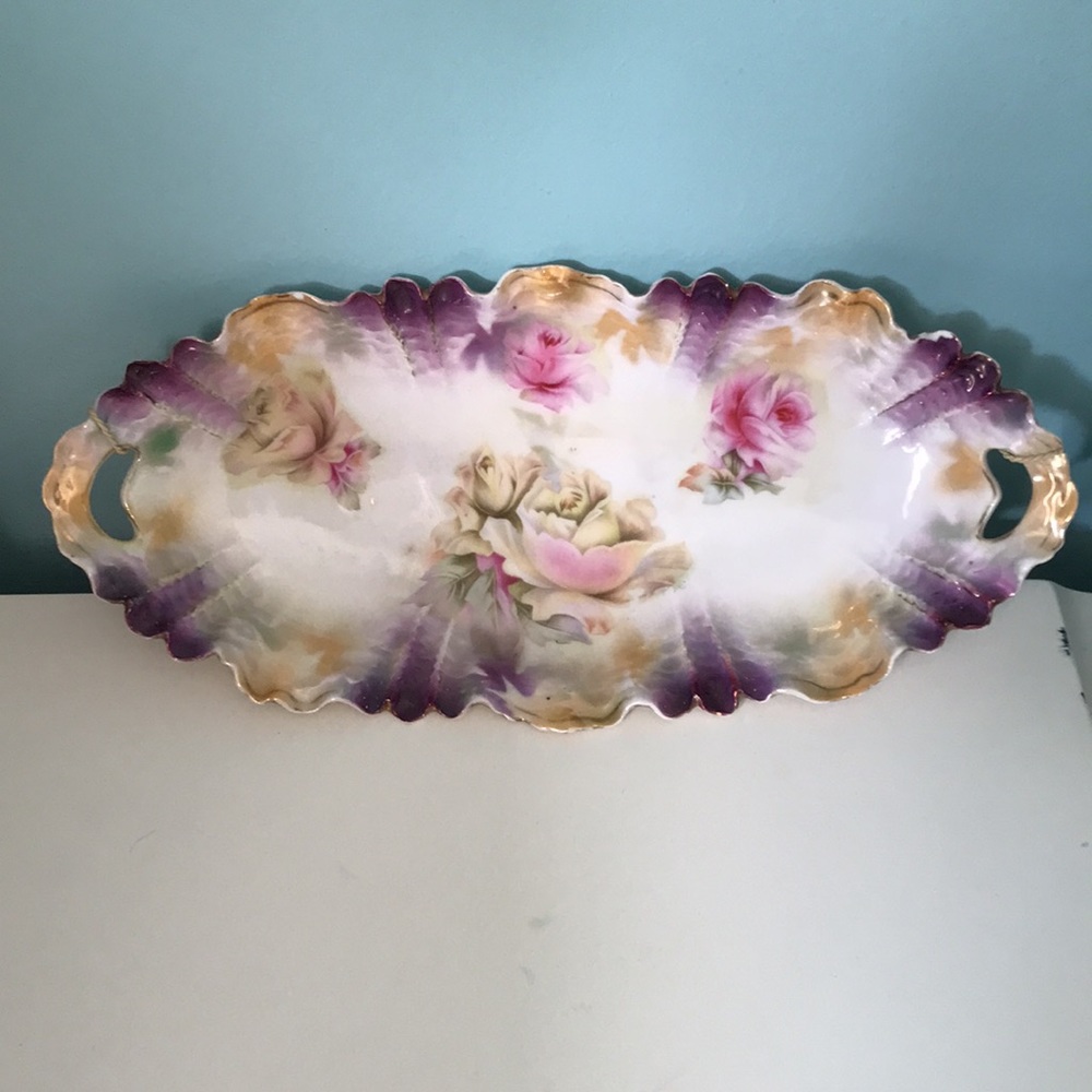 RS Prussia antique plate relish dish celery dish